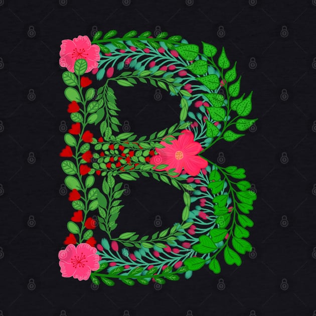 LETTER B FROM LEAVES AND FLOWERS by FLOWER_OF_HEART